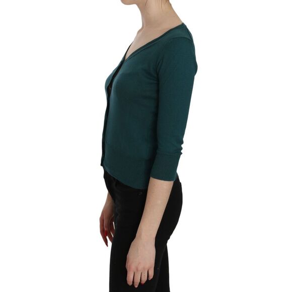 PINK MEMORIES 34 Sleeve VNeck Cardigan Women Blue Tops & T-Shirts - Picture 3 of 5